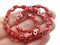 64 6mm Red Black and White Evil Eye Small Smooth Flat Square Disc Glass Beads